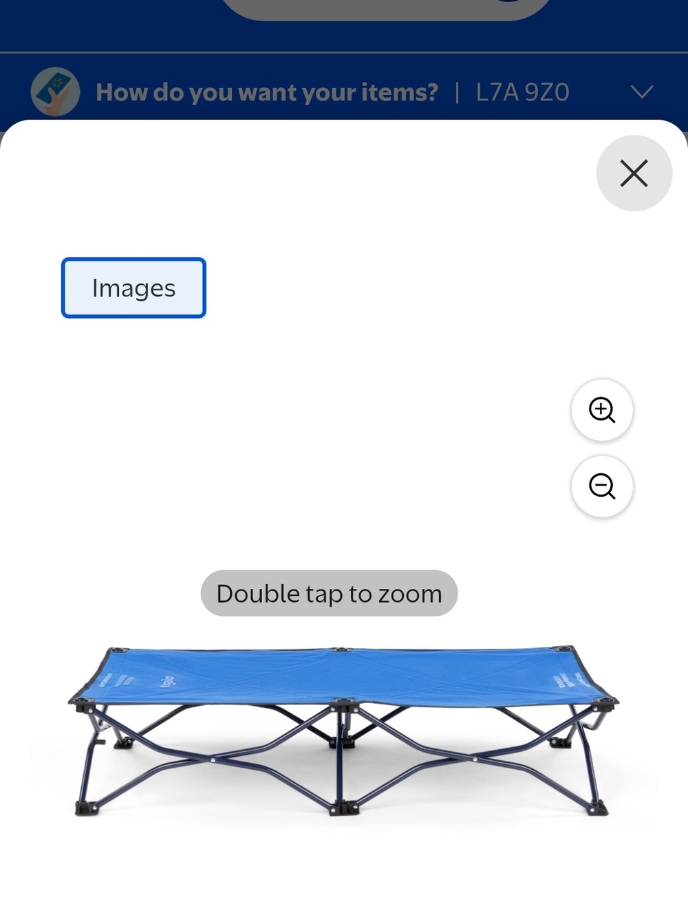 Regalo Toddlers Blue Foldable Camping Cot - Lightweight Portable Bed